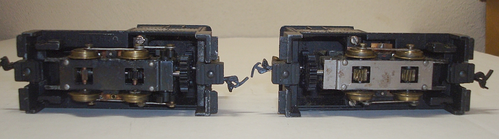Comparison of underside of sample and production model