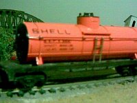 An Orange Shell 125 Tank Car - (Original cataloged but not made in 1946)
