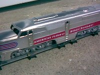 HO Version of S Gauge Silver Streak - Made using Athearn locomotive.